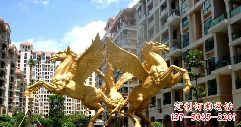 南京小区飞马动物铜雕