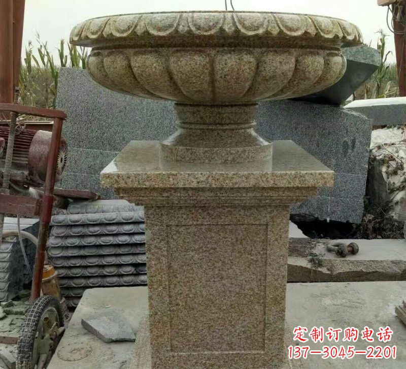 南京小区花岗岩花盆雕塑