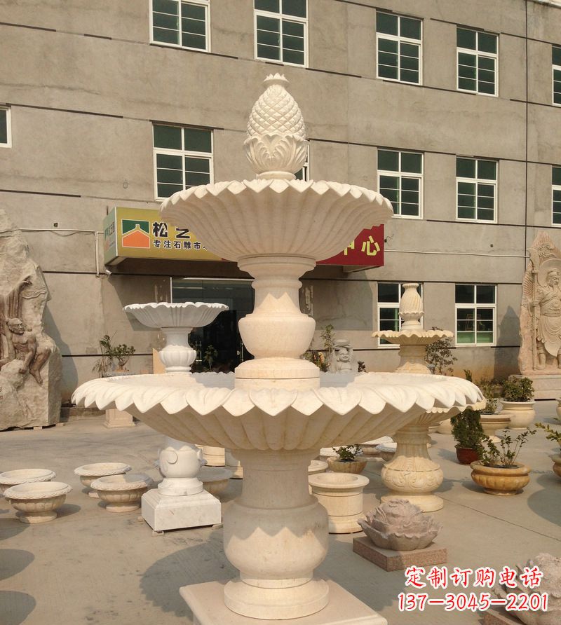 南京小区景观菠萝式喷泉石雕