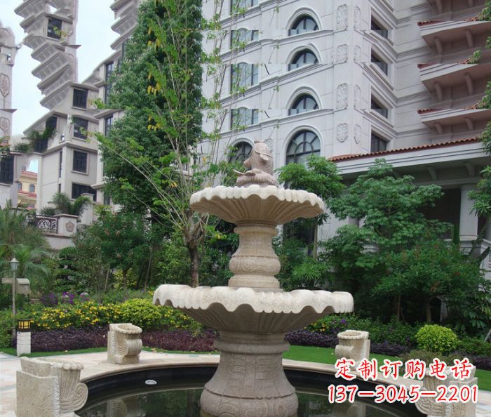 南京小区景观大理石鲤鱼喷泉石雕