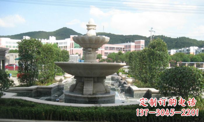 南京小区景观大理石喷泉石雕 (2)