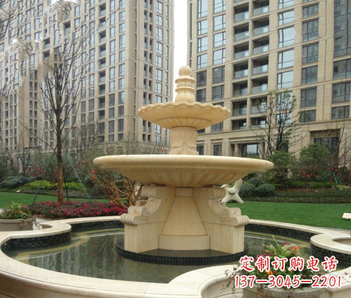 南京小区景观大理石喷泉石雕 (8)