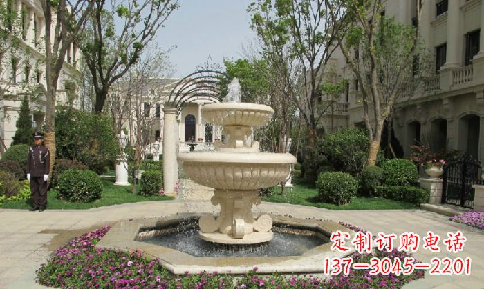 南京小区景观大理石喷泉石雕 (7)