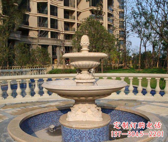 南京小区景观多层喷泉石雕