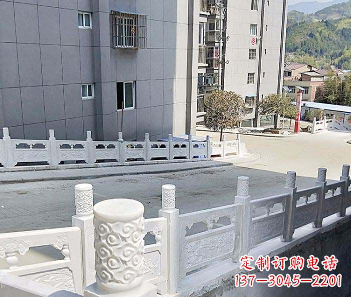 南京小区景观汉白玉石雕栏板