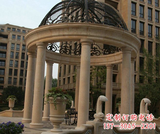 南京小区景观欧式石雕凉亭