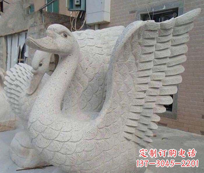 南京小区景观天鹅石雕喷泉