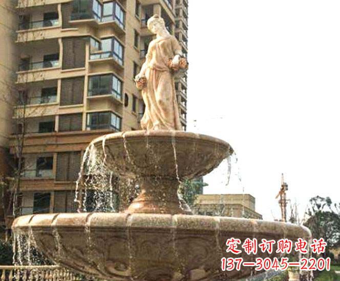 南京小区景观西方女人喷泉石雕