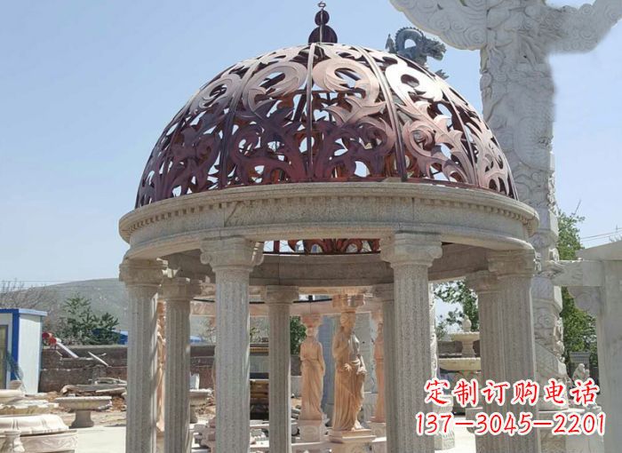 南京小区欧式圆顶凉亭石雕 (3)