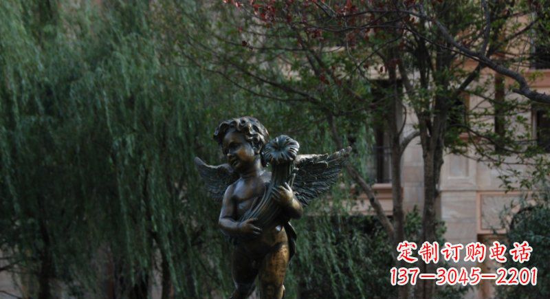 南京小区欧式小男孩人物铜雕