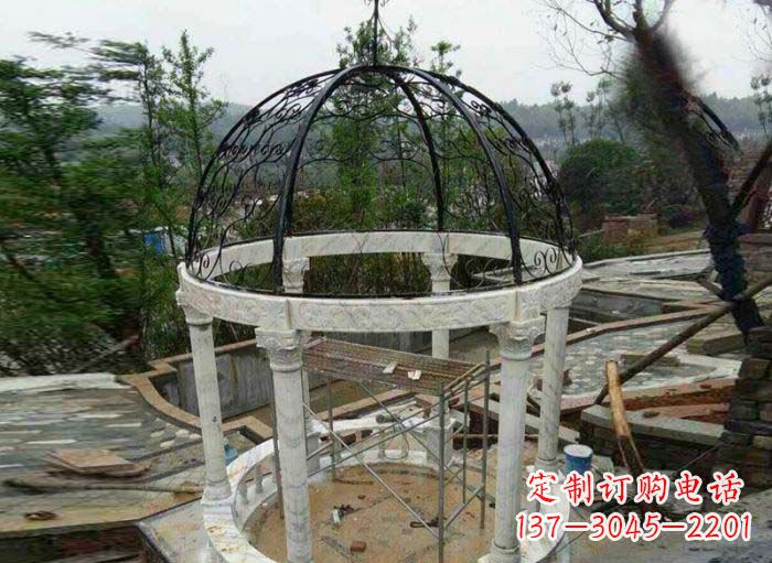 南京小区欧式圆顶凉亭石雕