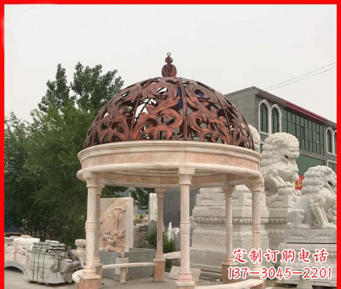 南京小区欧式圆顶凉亭石雕_1