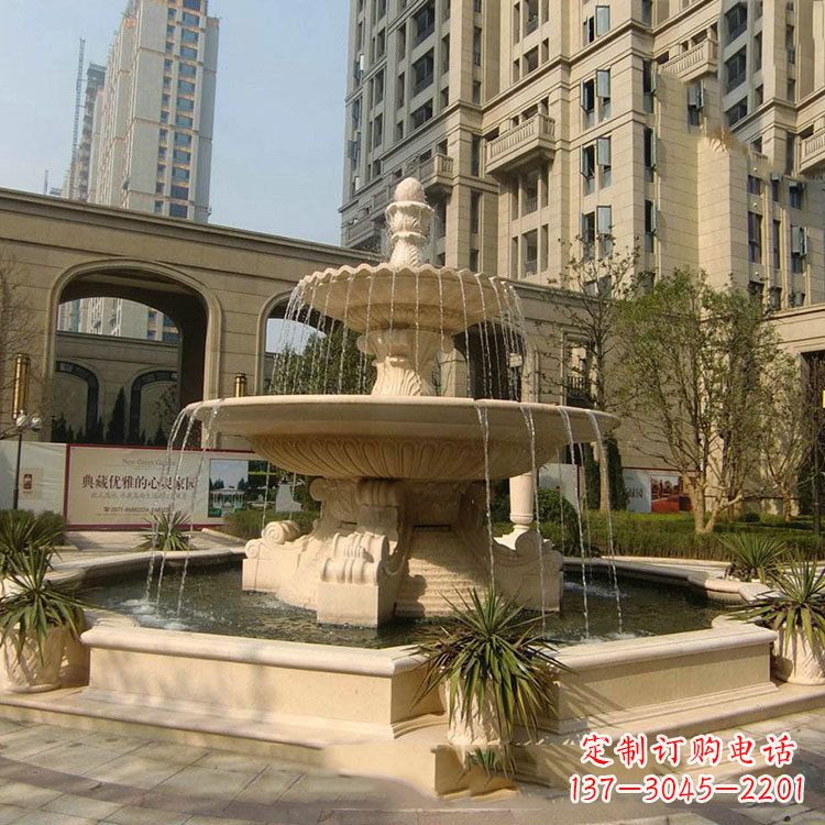 南京小区庭院石雕欧式喷泉