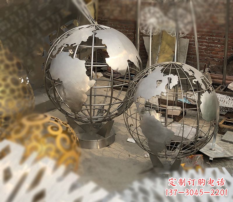 南京校园不锈钢地球仪雕塑112
