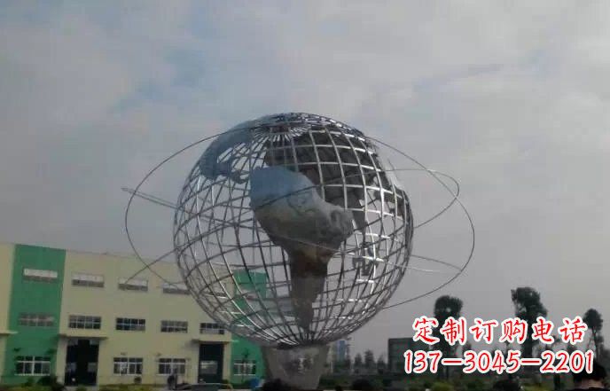 南京校园不锈钢地球仪雕塑222