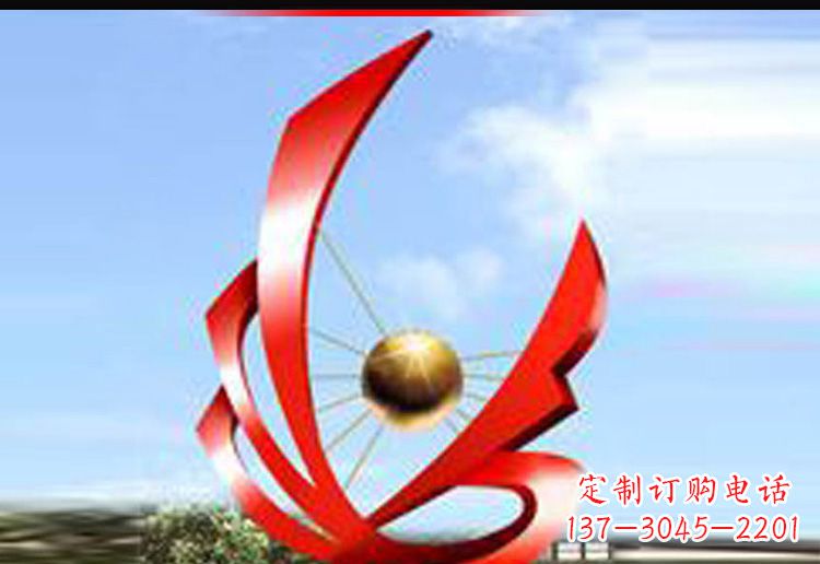 南京校园不锈钢网球景观雕塑