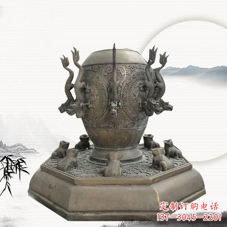 南京校园地动仪铜雕