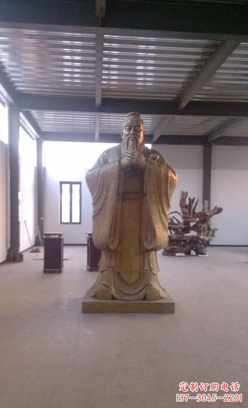 南京校园仿铜老子玻璃钢名人雕塑
