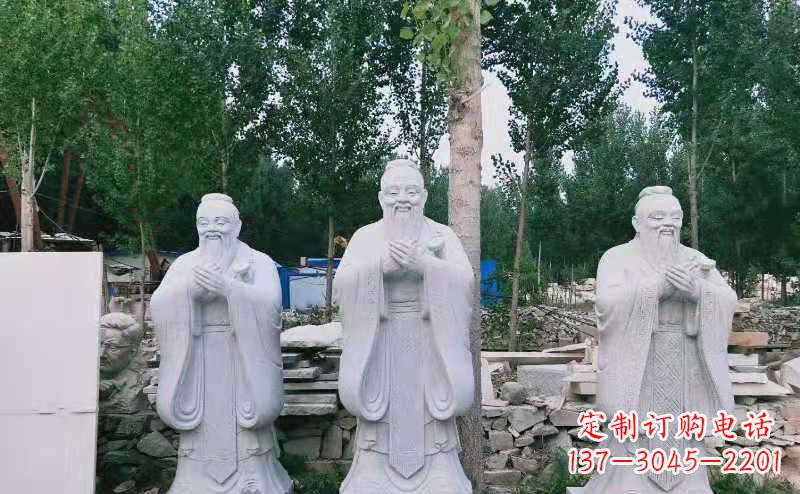 南京校园古代名人伟人孔子石雕