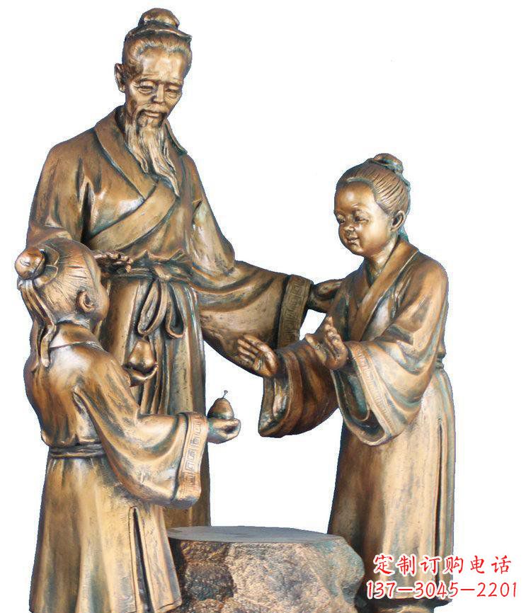 南京校园孔融让梨景观铜雕