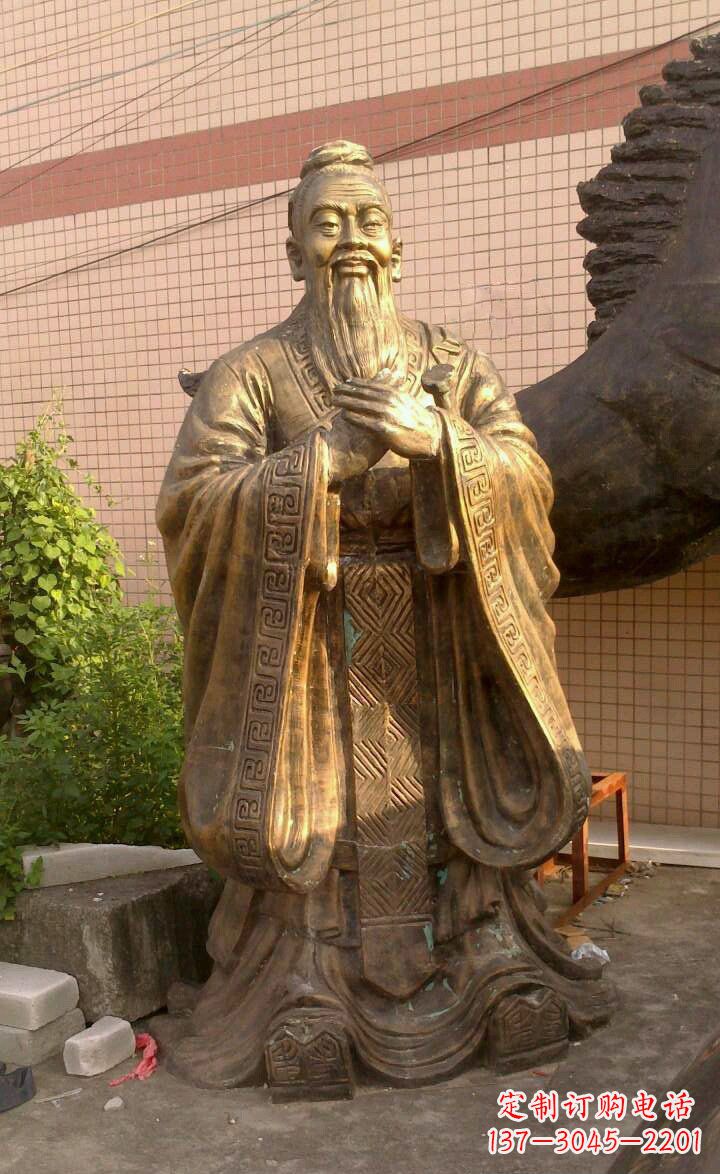 南京校园孔子像人物铜雕