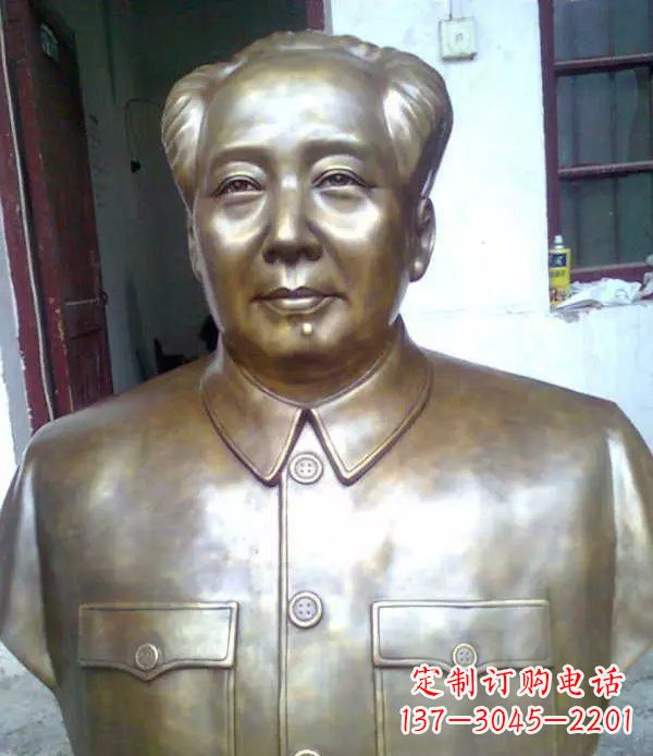 南京校园毛主席胸像伟人铜雕