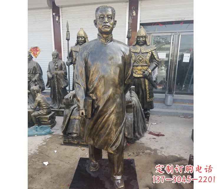 南京校园名人立式陶行知铜雕