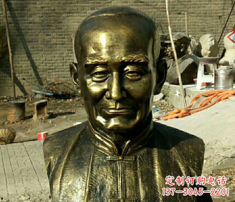 南京校园名人叶圣陶胸像铜雕