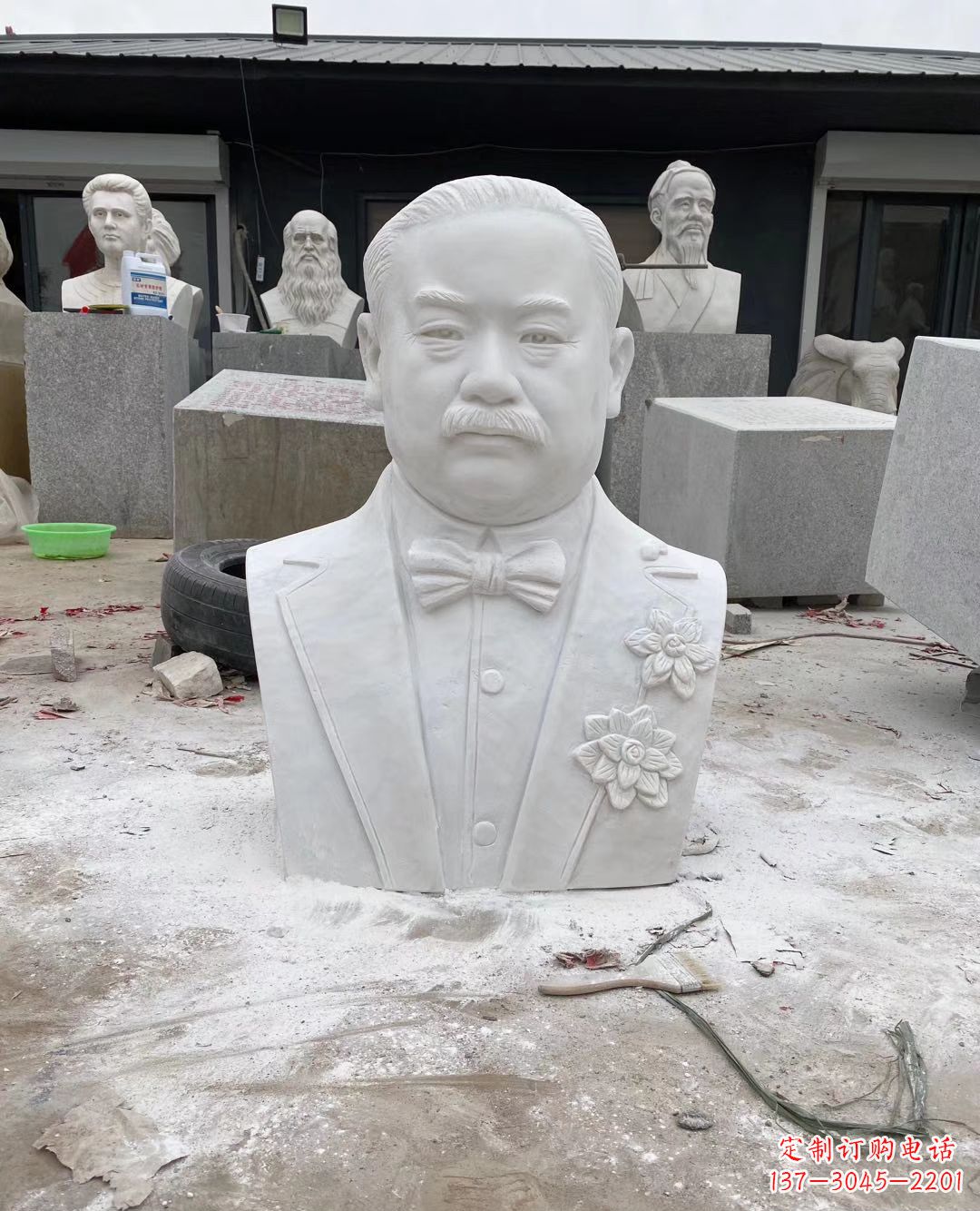 南京校园名人詹天佑头像石雕