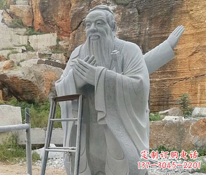 南京校园人物大理石孔子石雕
