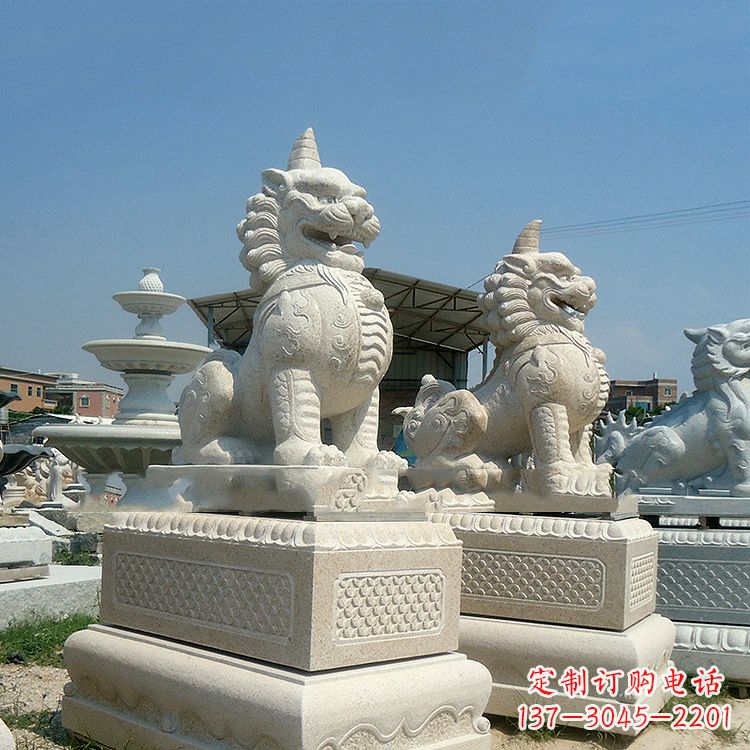 南京獬豸 石雕 独角兽-法院大门神兽雕塑