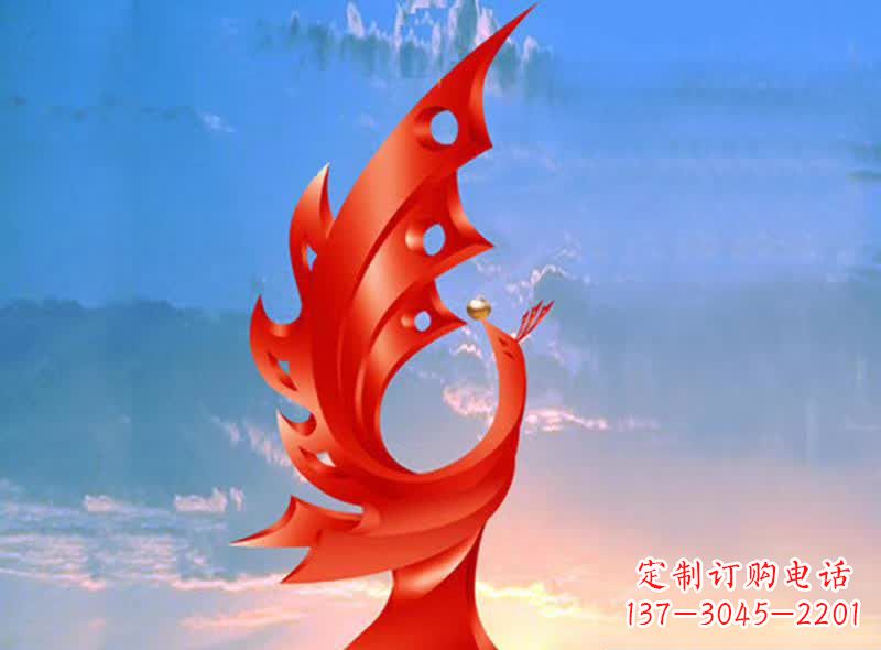 南京学校不锈钢奋进凤凰标志雕塑