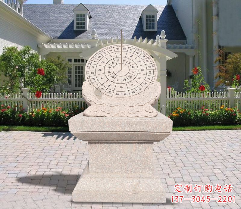 南京学校大理石日晷石雕 (2)