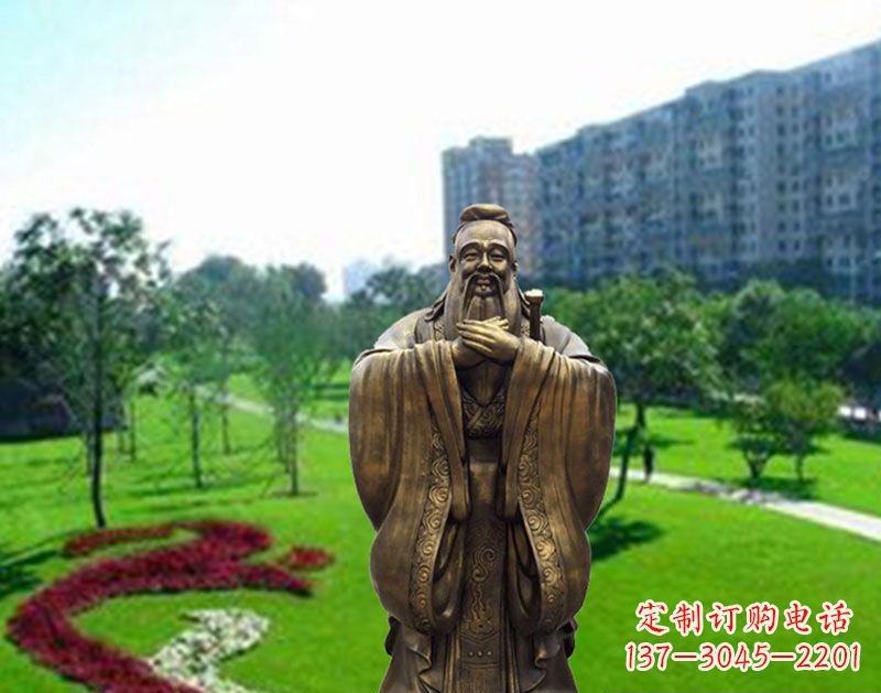 南京学校孔子行教像铜雕
