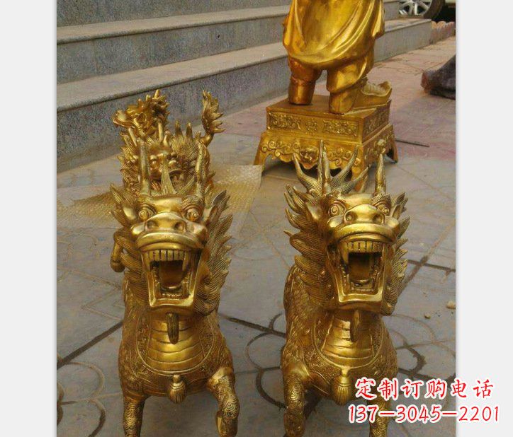 南京银行铜雕麒麟雕塑