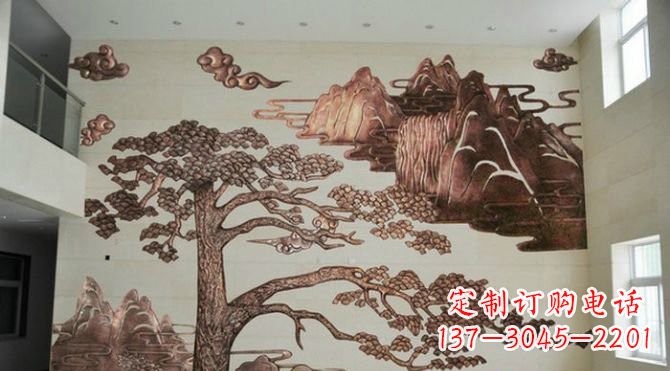 南京迎客松铜浮雕