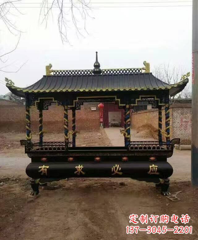 南京有求必应方形香炉铜雕