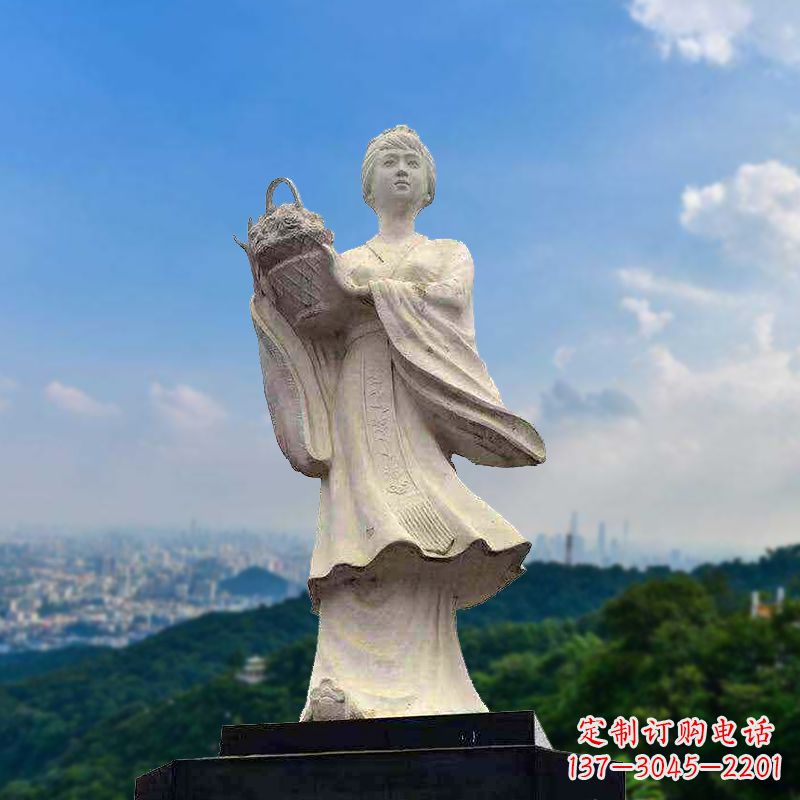 南京虞姬景观石雕像-景区园林古代美女雕塑