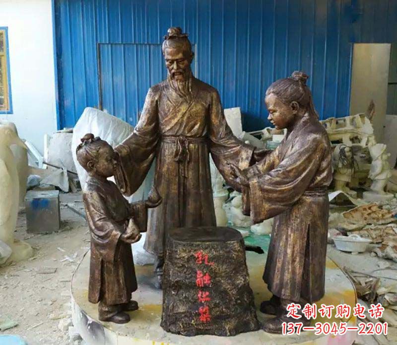 南京寓言故事孔融让梨人物铜雕