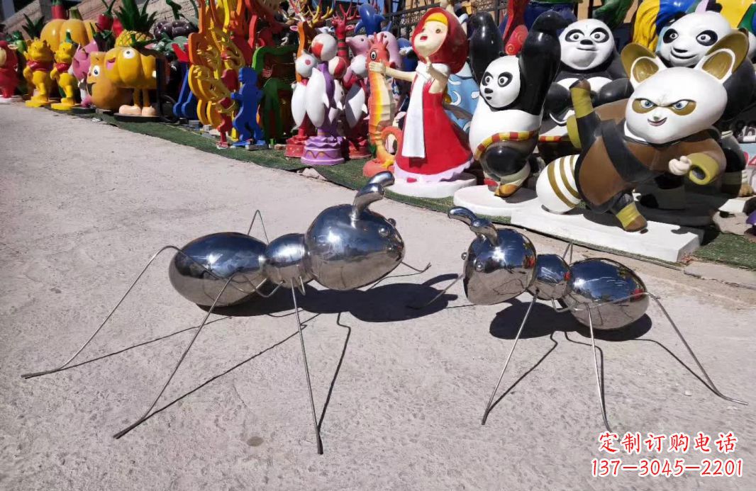 南京园林不锈钢仿真蚂蚁雕塑