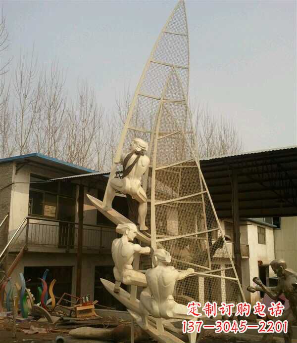 南京园林不锈钢帆船景观雕塑