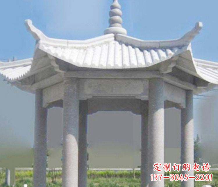 南京园林仿古石凉亭景观石雕