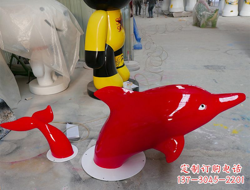 南京园林广场创意海豚入水出水雕塑摆件