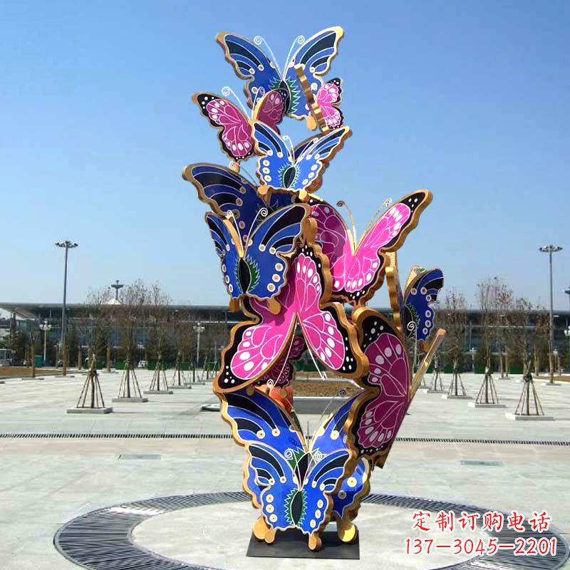 南京园林广场蝴蝶不锈钢动物景观雕塑