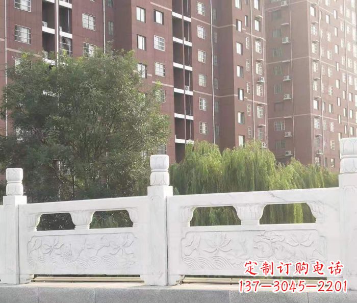 南京园林汉白玉石浮雕栏板 (2)
