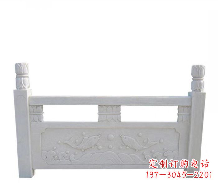 南京园林汉白玉石浮雕栏板