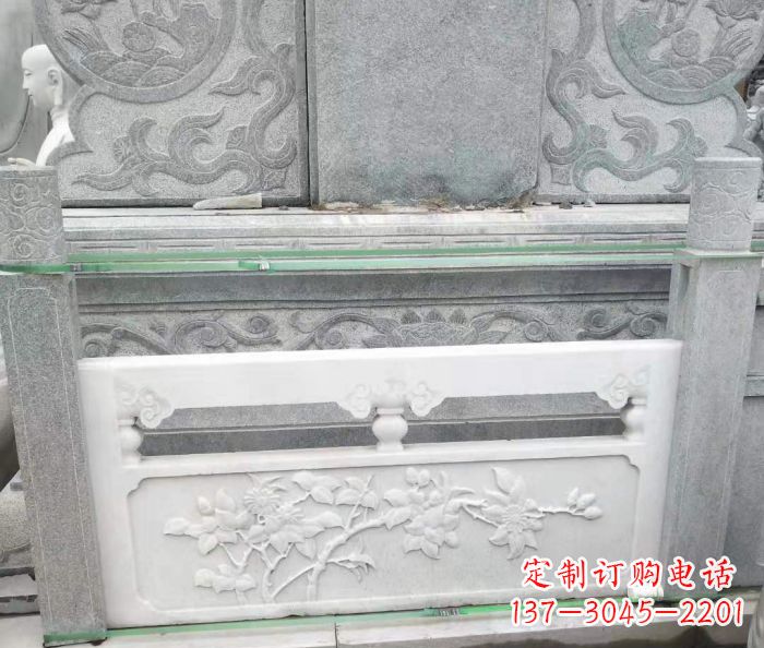 南京园林汉白玉石浮雕栏板 (3)