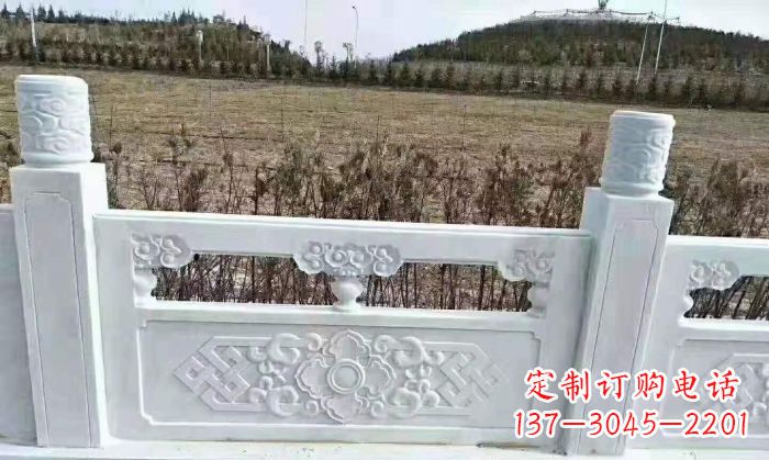 南京园林汉白玉石浮雕栏板 (4)