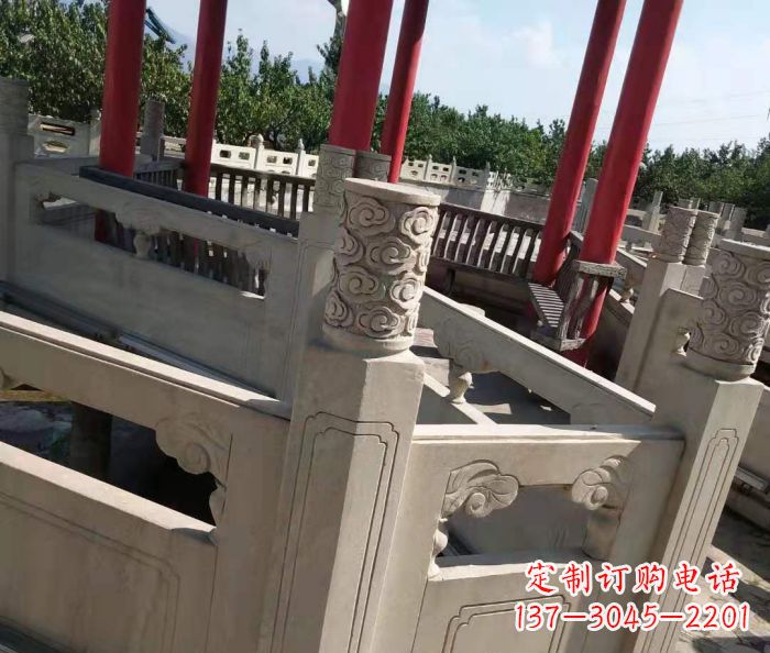 南京园林景观大理石桥栏板石雕 (3)