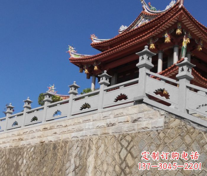 南京园林景观大理石镂空莲花石栏板
